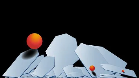 Stylish modern 3D polygonal background of falling hexagons with a metal surface Illustrazione stock