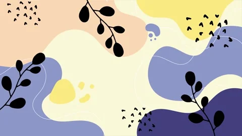 Stylish modern abstract floral patterns with soft colors and curvy lines Stock Footage 304858179