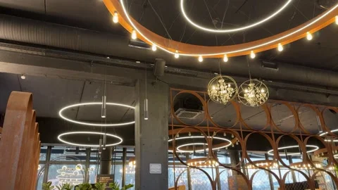 Stylish modern ceiling of an expensive restaurant 動画素材 301136551