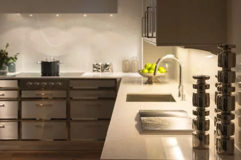 Stylish modern kitchen Stock Photos