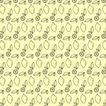 Stylish modern pattern set of yellow lemons - Vector Stock Illustration