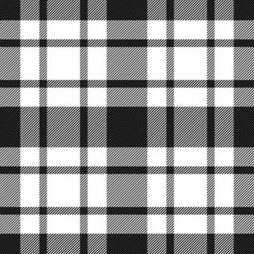 Stylish monochrome plaid pattern.  Elegant black, white, and grey checks cr.. Stock Illustration