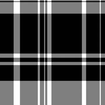 Stylish monochrome plaid pattern.  Geometric textile design in black, white,  Stock Illustration
