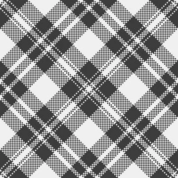 Stylish monochrome plaid pattern.  A modern, minimalist design perfect for te Stock Illustration