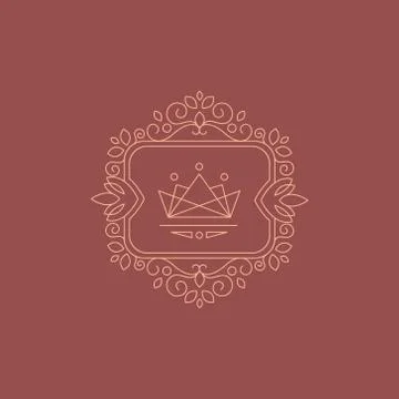 Stylish Monogram Design Template. Vector Illustration Stock Illustration