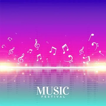 Stylish music background with flying notes Illustrazione stock