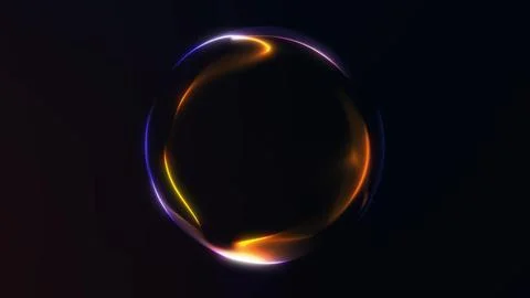 Stylish neon blue-orange orb creating smooth dynamic lighting accents on a .. Stock Illustration