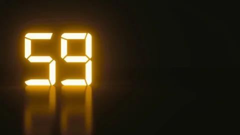 Stylish neon countdown seconds with reflection for analog style presentation Vídeos de archivo 104646558