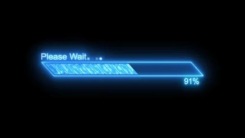 Stylish Neon Progress Bar Animation, Please Wait Loading Bar Animated 스톡 동영상 310477524
