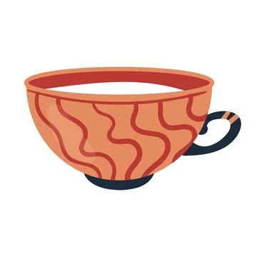 Stylish Orange Cup featuring an EyeCatching Wavy Design Thats Perfect for Any Stock Illustration