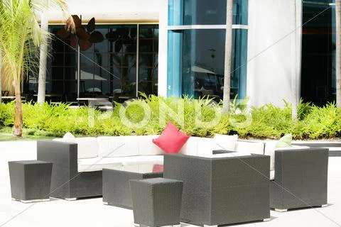 Stylish outdoor terrace Stock Illustration
