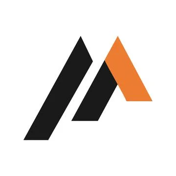 Stylish overlapping simple initial M letter for Mountain logo vector design Stock Illustration