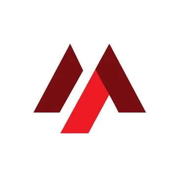 Stylish overlapping simple initial M letter for Mountain logo vector design Stock Illustration