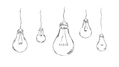 Stylish painted light bulbs. Stock Illustration