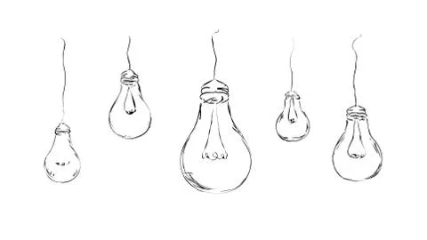 Stylish, painted light bulbs. Stock Illustration