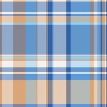 Stylish pastel plaid pattern in blues, peaches, and grays.  Perfect for texti Stock Illustration