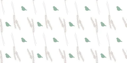 Stylish pattern with birds and cages in Victorian style. Birds of Paradise. G Stock Illustration