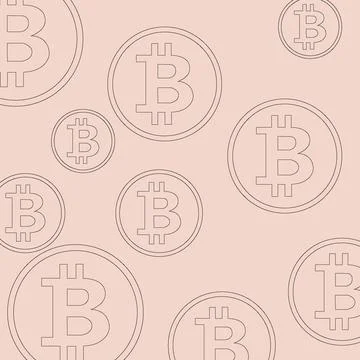 Stylish pattern of bitcoin coins. vector art Stock Illustration