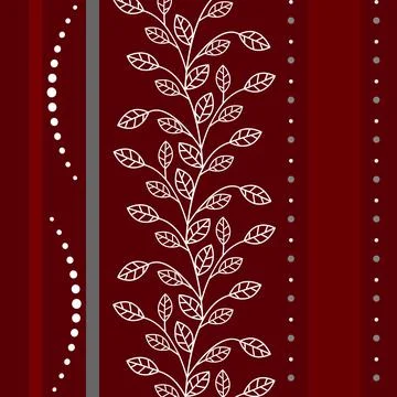 Stylish pattern of circles and stripes and leaves Stock Illustration