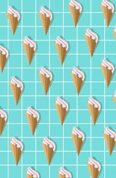 Stylish pattern with ice cream Stock Illustration