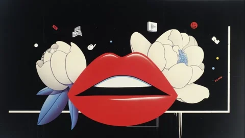 Stylish pattern with makeup brushes, beauty products, and powder kits Stock Footage 308056957