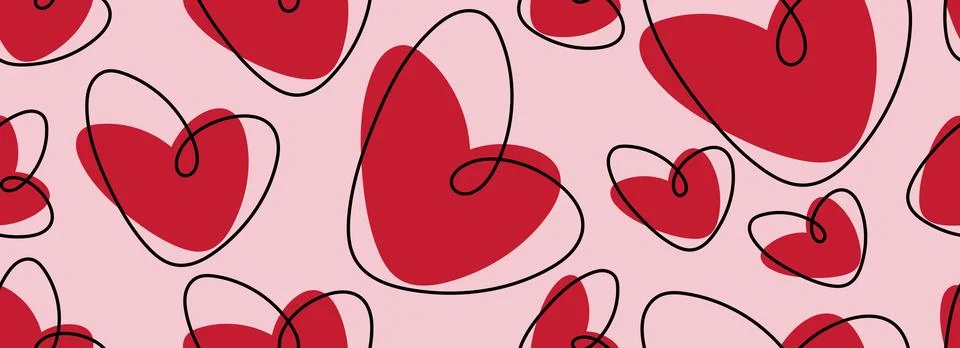 A stylish pattern. seamless texture of hearts. vector graphics Stockillustratie