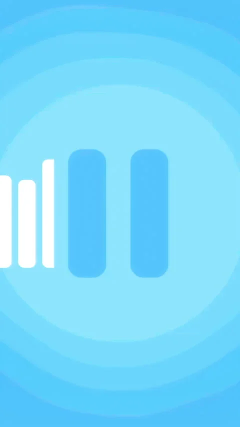 A Stylish Pause Button combined with Sound Wave Visuals in a modern digital Stock Footage 306124714
