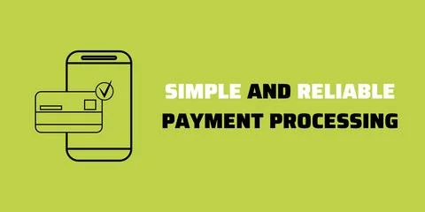 Stylish Payment Processing Banner on Green Background Stock Illustration