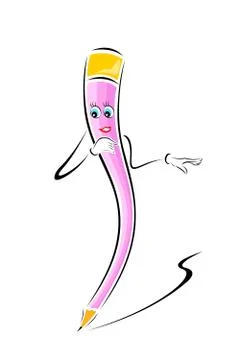 Stylish pencil 스톡 일러스트