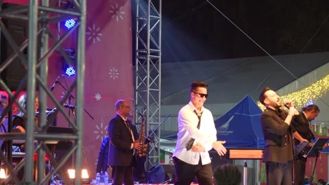 Stylish Performer Dancing on Stage at New Year Fair, Izmir, Dec 20, 2025 Stock Footage 324659943