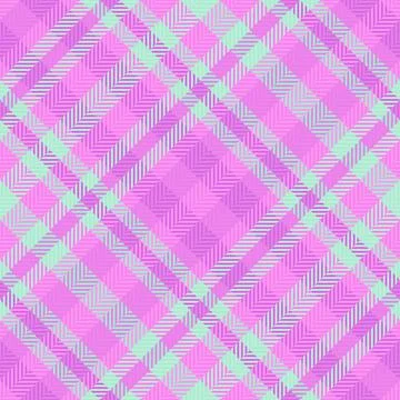Stylish pink plaid pattern. Abstract geometric design with diagonal lines. Ve Illustrazione stock