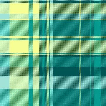 Stylish plaid pattern with intersecting stripes in teal, green and yellow. Id Stock Illustration