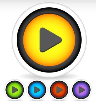Stylish Play Buttons, Multimedia Concept Stock Illustration