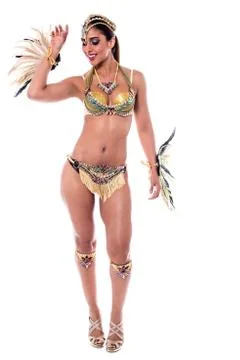 Stylish pose of samba dancer. Stock Photos