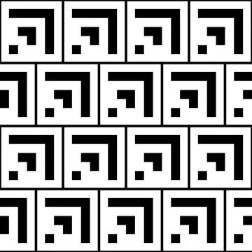 Stylish puristic graphic pattern with black blocks Illustrazione stock