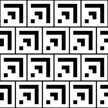 Stylish puristic graphic pattern with black blocks vector illustration seamless Illustrazione stock