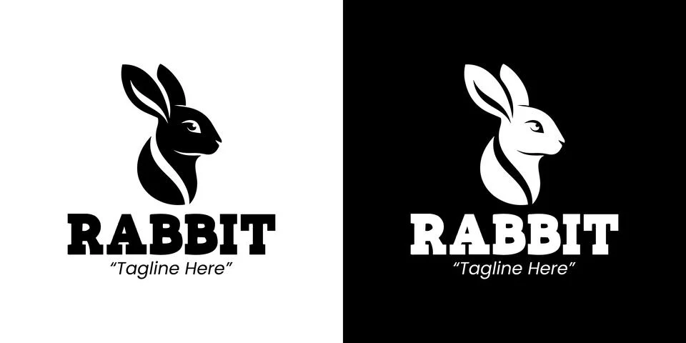 Stylish Rabbit Logo Stock Illustration