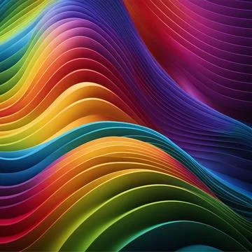 Stylish rainbow background and texture. Abstract Rainbow Curved Lines Waves.. Stock Photos