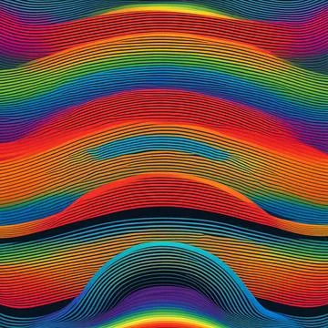 Stylish rainbow background and texture. Abstract Rainbow Curved Lines Waves.. Stock Photos