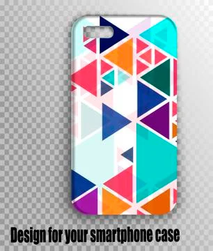 Stylish realistic vector layout - mobile smartphone case color geometry style Stock Illustration