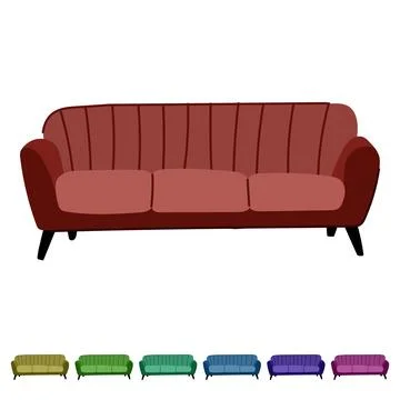 Stylish reception sofa vector cartoon graphic Stock Illustration