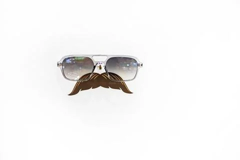 Stylish rectangular sunglasses modern men's. Emotions Stock Photos