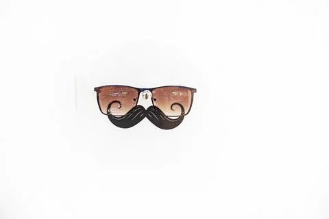 Stylish rectangular sunglasses modern men's. Emotions Stock Photos