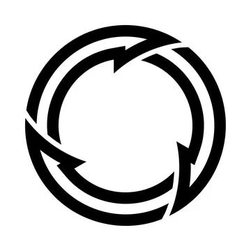 Stylish recycle icon Illustrazione stock