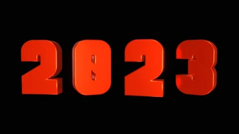 Stylish Red 3D 2023 Text Bouncing on Black Background Vidéo 227295501