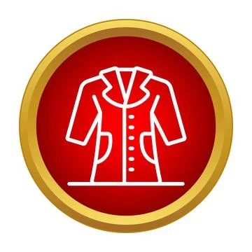 Stylish red coat icon representing winter outerwear fashion Stock Illustration