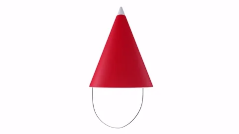 Stylish red cone lamp design showcased in modern interior setting 스톡 동영상 286148483