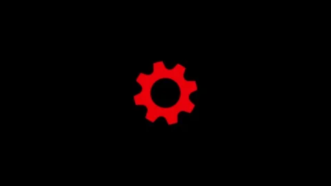 Stylish Red Gear Icon On Dark Background Stock Footage 331756391