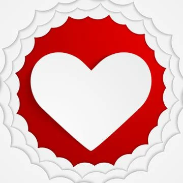 Stylish red heart background. Vector illustration. Stock Illustration