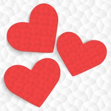 Stylish red heart background. Vector illustration. Stock Illustration